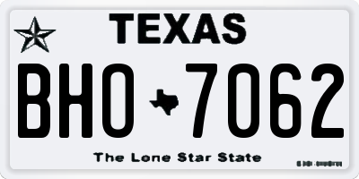 TX license plate BHO7062