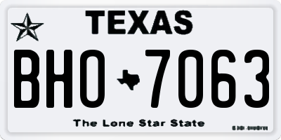 TX license plate BHO7063