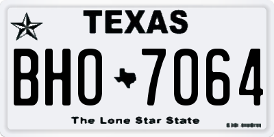 TX license plate BHO7064