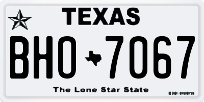 TX license plate BHO7067