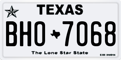 TX license plate BHO7068
