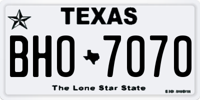 TX license plate BHO7070
