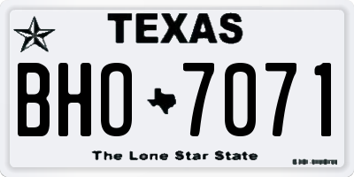 TX license plate BHO7071