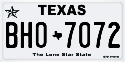 TX license plate BHO7072