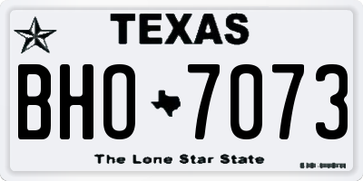 TX license plate BHO7073