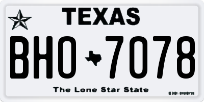 TX license plate BHO7078