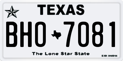 TX license plate BHO7081