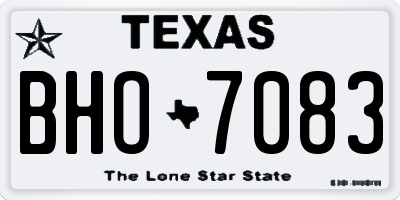 TX license plate BHO7083