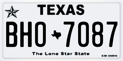 TX license plate BHO7087