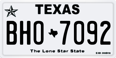 TX license plate BHO7092
