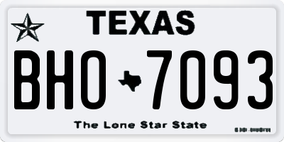 TX license plate BHO7093