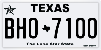 TX license plate BHO7100