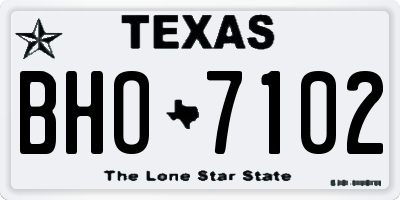 TX license plate BHO7102