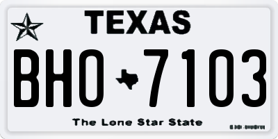 TX license plate BHO7103