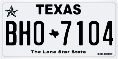 TX license plate BHO7104