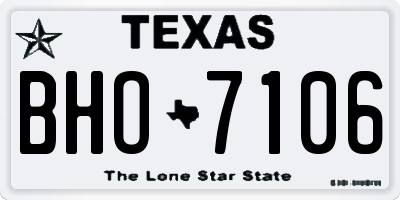 TX license plate BHO7106