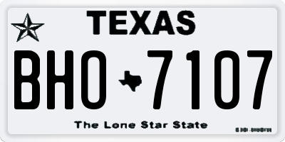 TX license plate BHO7107