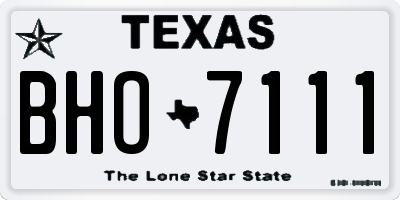 TX license plate BHO7111