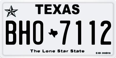 TX license plate BHO7112