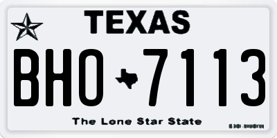 TX license plate BHO7113