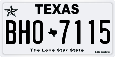 TX license plate BHO7115