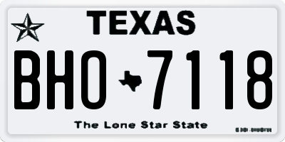 TX license plate BHO7118