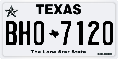 TX license plate BHO7120
