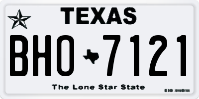 TX license plate BHO7121
