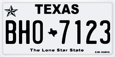 TX license plate BHO7123