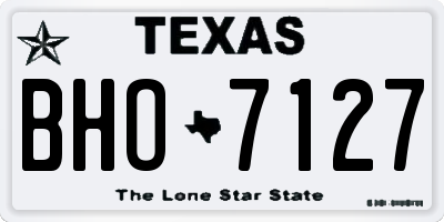 TX license plate BHO7127