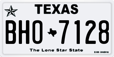 TX license plate BHO7128