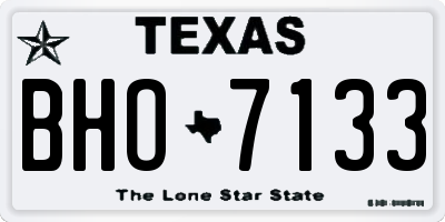 TX license plate BHO7133