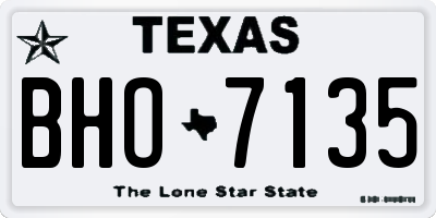 TX license plate BHO7135