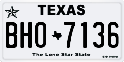 TX license plate BHO7136