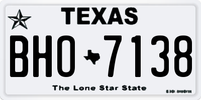 TX license plate BHO7138