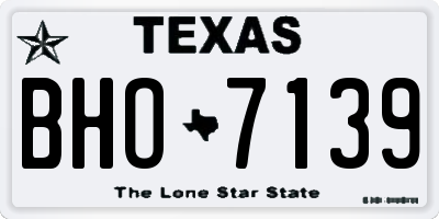 TX license plate BHO7139