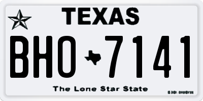 TX license plate BHO7141