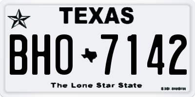 TX license plate BHO7142