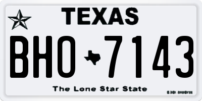 TX license plate BHO7143