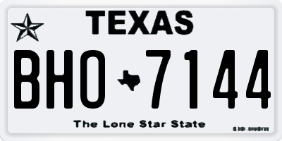 TX license plate BHO7144