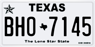 TX license plate BHO7145