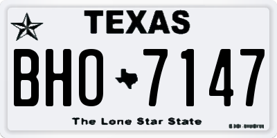 TX license plate BHO7147