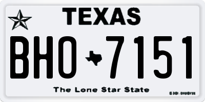 TX license plate BHO7151