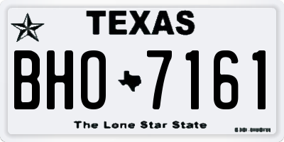 TX license plate BHO7161