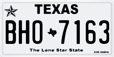TX license plate BHO7163