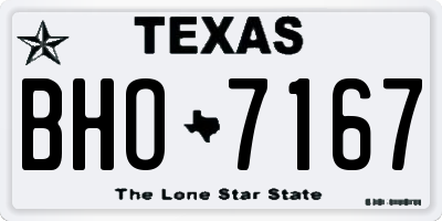 TX license plate BHO7167