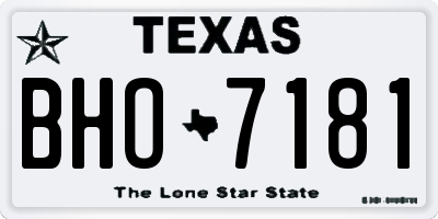 TX license plate BHO7181