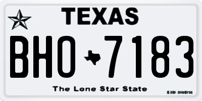 TX license plate BHO7183