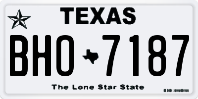 TX license plate BHO7187