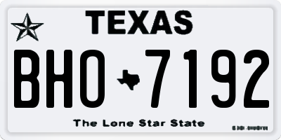 TX license plate BHO7192